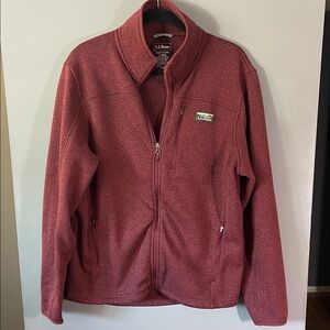 L.L. Bean Maroon Zip-Up Fleece Jacket